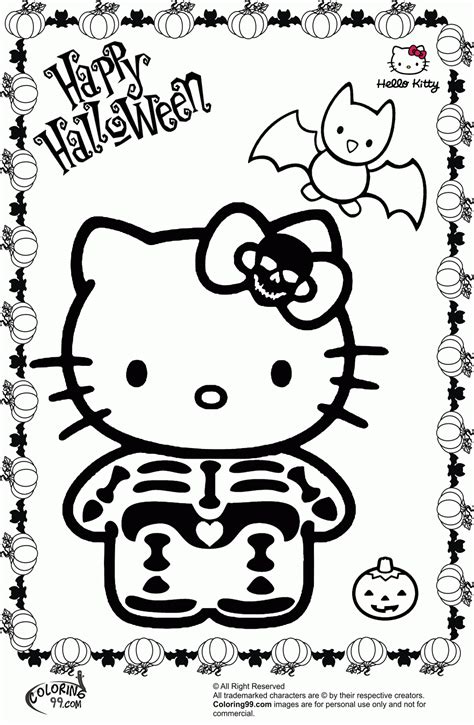 Hello Kitty Halloween Coloring Page Coloring Home