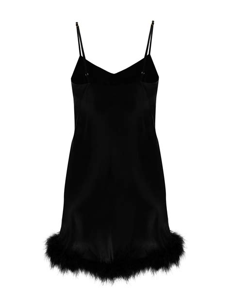 Gilda And Pearl Kitty Feather Trimmed Slip Dress Farfetch