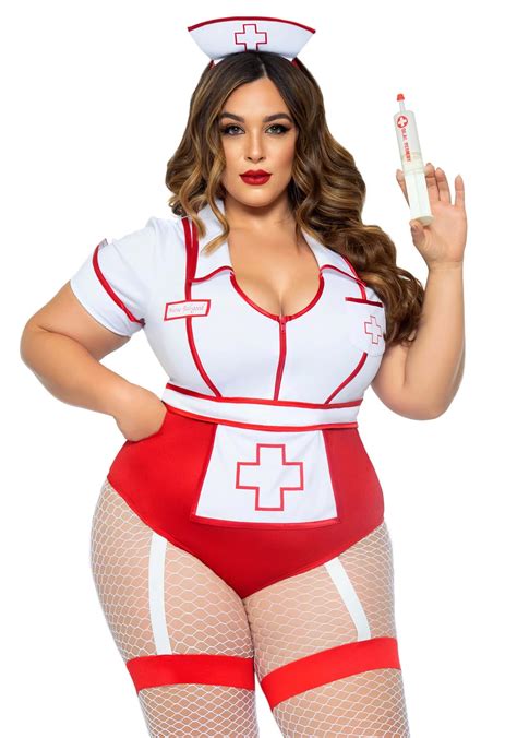 Womens Sexy Plus Size Zip Up Nurse Costume Vlrengbr