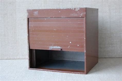 Vintage Industrial Metal File Box Sliding Door File Box Mid Etsy Craft Storage Box Vintage
