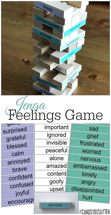 Recent papers in emotion in video games. Feelings Jenga Game | Feelings games, Emotions game ...