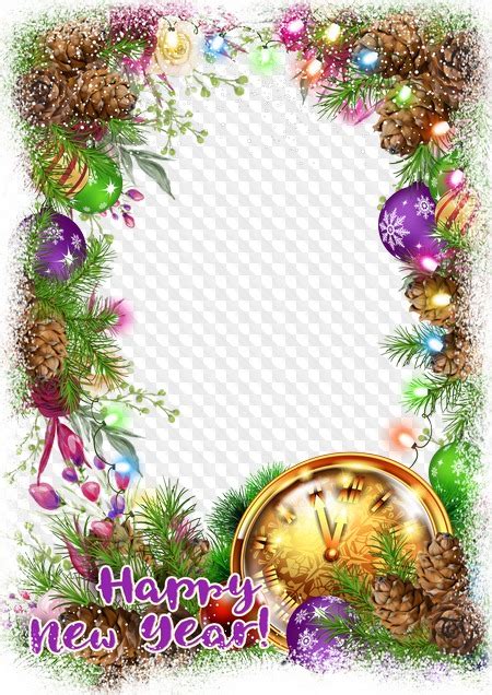 Happy New Year Photo Frame Png Psd Transparent Png Frame Psd