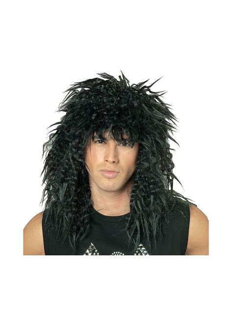 Black 80s Rock Star Wig Adult Wig Halloween Wig At Wonder Costumes