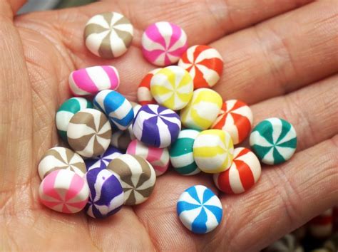 Peppermint Candies For Christmas Craft Multicolor Round Etsy