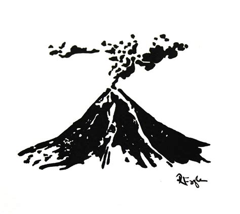 Volcano Drawing Drawing By Rebekah Fogle Fine Art America