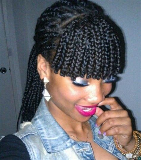 I Love This Box Braid With Fringe Natural Hair Weaves Hair Styles