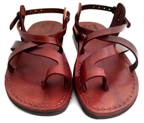 Unisex Adults Genuine Brown Leather Style 506 Gladiator Jesus Etsy Leather Jesus Sandals Mens
