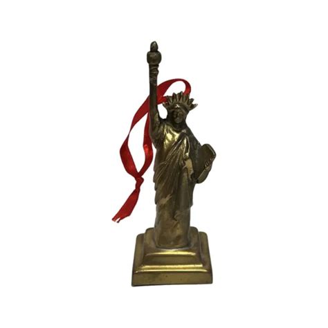Vintage Heavy Brass Restoration Hardware Statue Of Liberty Christmas