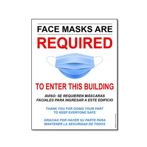 Face Masks Required Sign On Cardstock Paper