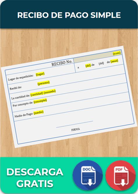Recibo De Pago 【ejemplos Y Formatos Excel Word Pdf】