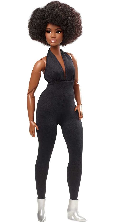 Barbie Signature Looks Doll Curvy Brunette Afro Hair Jumpsuit In My