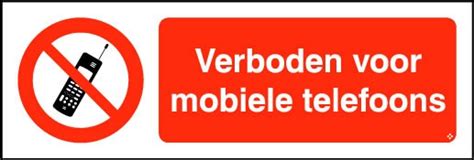 Verboden Voor Mobiele Telefoons Verbodsborden Parkeerborden