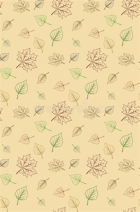 Seamless Autumn Leaves Vector Patternbackground Stock Vector