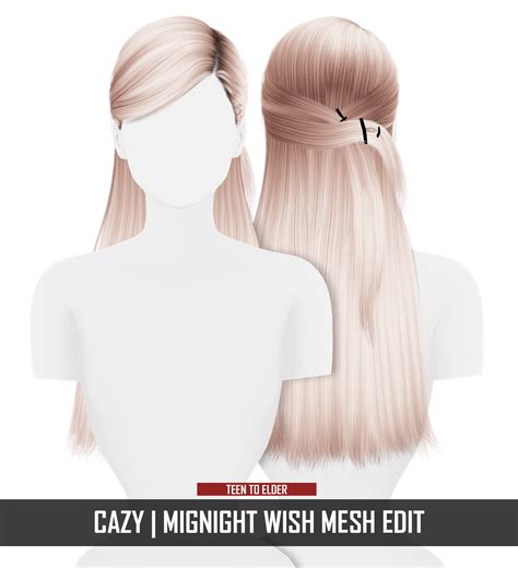 Redhead Sims Cc Cazy Mignight Wish Hair Mesh Edit Conversion ⋆