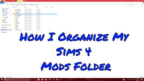 How I Organize My Mods Folder For The Sims 4 Youtube Themelower