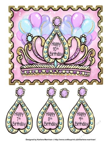 Princess Crown Birthday Card For Ages 7 To 10 Cup87964340431