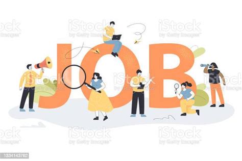 Team Of Tiny Supervisors With Searching Tools Finding Employees Stock