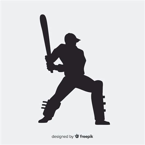 Cricket Player Silhouette Vector Free Download