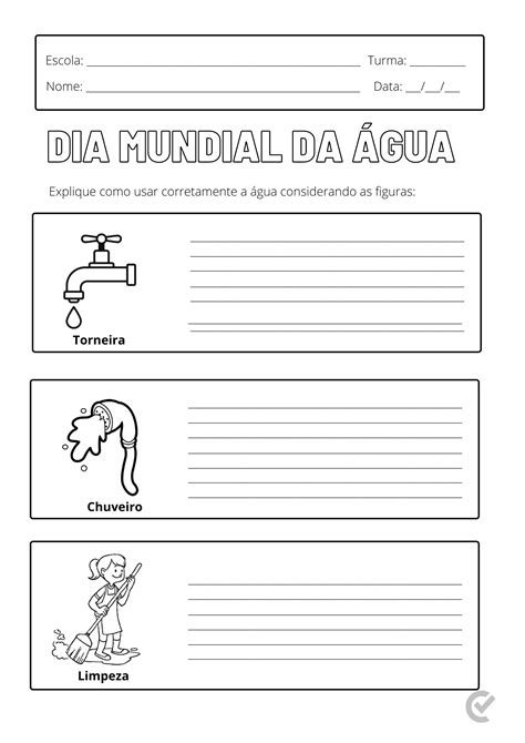Dia Da água Para Imprimir