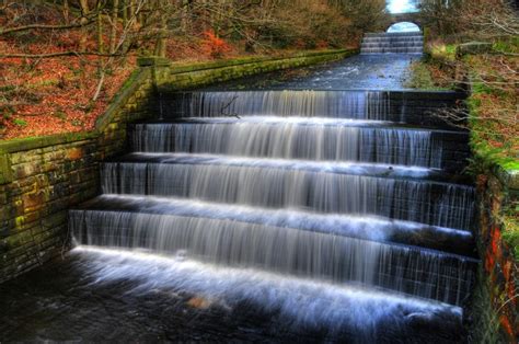 793708 Yarrow Valley Park England Parks Waterfalls Autumn Stairs