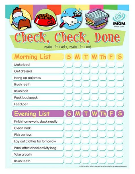 10 Free Printable Chore Charts For Kids