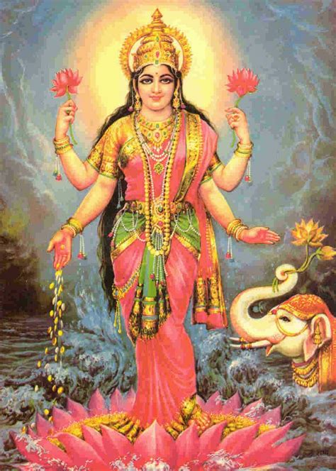 Goddess Lakshmi Depicted With Four Arms Maestros A Pinterest