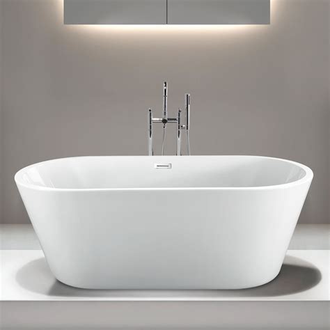 An oval shaped tub 92 x 42 x 29 inches. Allure Freestanding Soaking Tub