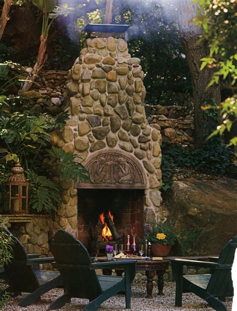Gorgeous Outdoor Fireplace And Sitting Area Outdoor Stone Outdoor