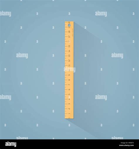 Flat Illustration Wooden Ruler With Centimeters Scale Stock Vector