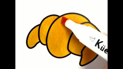 How to draw croissant step by step easy - YouTube