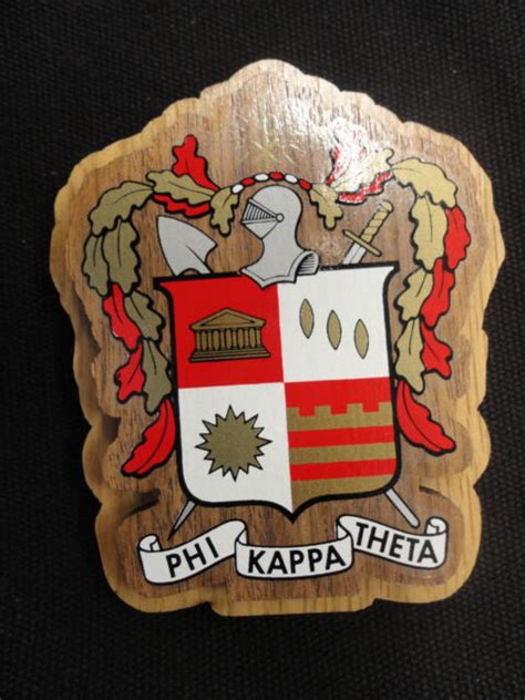 Phi Kappa Theta Wooden Crest Adhesive Back New Ebay