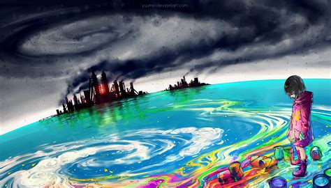 Wallpaper Colorful Digital Art Sea Water Yuumei Environment