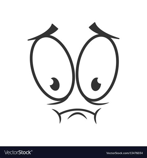 Depressed Emotion Icon Logo Design Simple Sad Vector Image