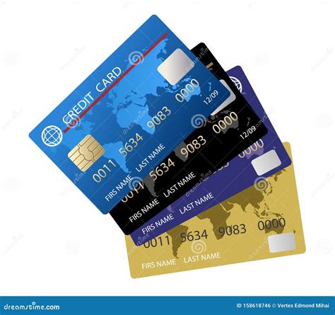 Vector Realistic Credit Card Set Stock Vector Illustration Of Retail