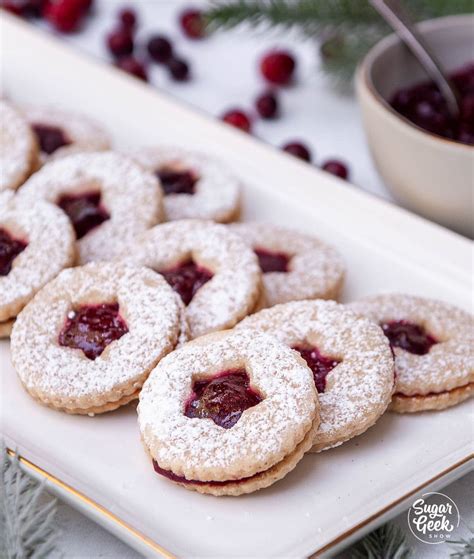 Traditional Linzer Cookies With Cranberry Jam Sugar Geek Show