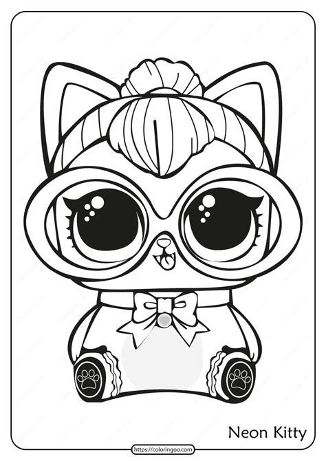Printable Lol Doll Surprise Neon Kitty Coloring Page 1 Kitty Coloring