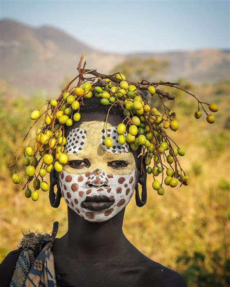 African Tribes African Women Ethiopia Halloween Face Makeup Sky