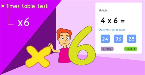 6 Times Table Quiz Multiplying By Six Quiz
