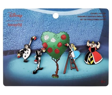 Alice In Wonderland Paint The Roses Red Loungefly Disney Pin Set