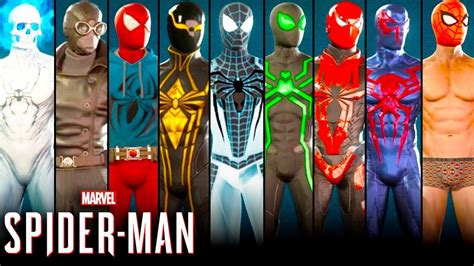 Spiderman Ps4 All Suits Costumes Unlocked Free Roam Skins Spider