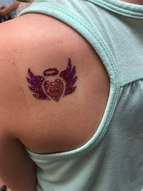 Angel Heart Glitter Tattoo Example Happy Faces Party