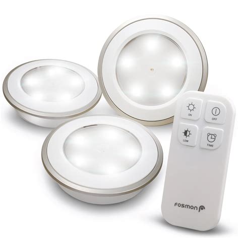 Fosmon Wireless Led Puck Light 3 Pack With Remote Control Under