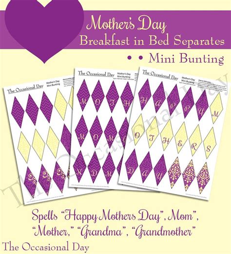 Printable Mothers Day Mini Bunting Instant Download Etsy