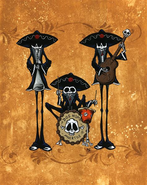 Day Of The Dead Art Dos Hombres Band By David Lozeau Flickr