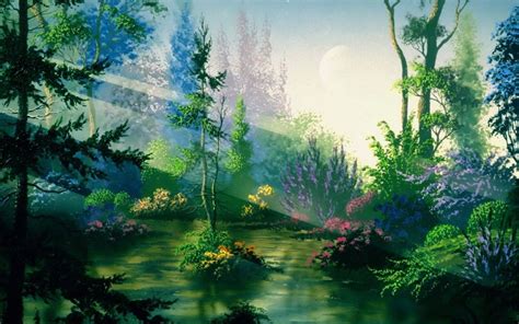 Anime Enchanted Forest Fantasy Forest Fantasy Landscape Scenery