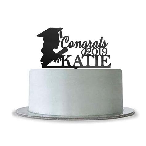 Custom Personalized Name Graduation Girl Woman Cake Topper Graduation