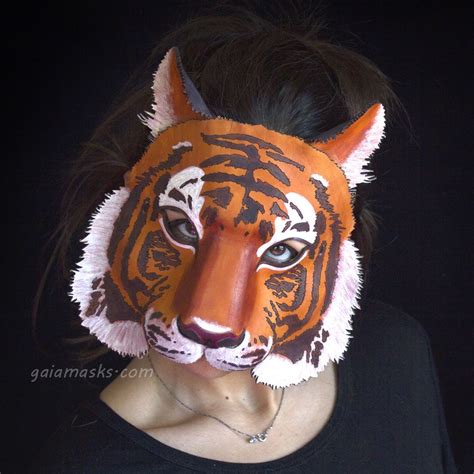 Tiger Leather Mask Festa In Maschera Maschere Etsy