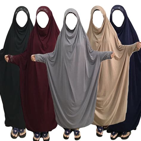 Islamic Abaya Jilbab Arab Two Piece Set Prayer Dress Muslim Women