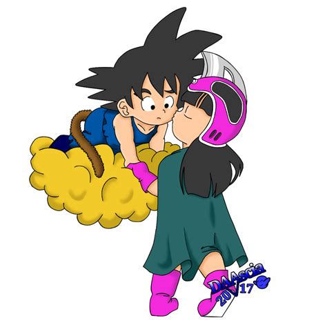 Goku And Chichi Kiss By Daascia On Deviantart