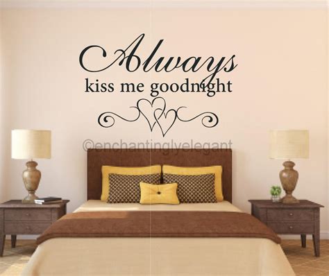 Always Kiss Me Goodnight Vinyl Decal Wall Sticker Words Quote Love Bedroom Teen Ebay